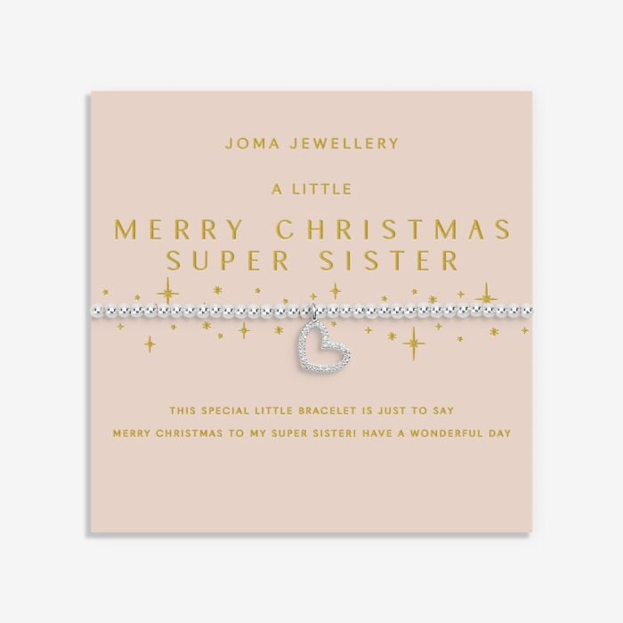 Christmas A Little 'Merry Christmas Super Sister' Bracelet