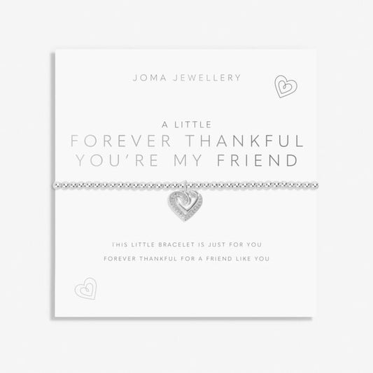 A Little 'Forever Thankful You’re My Friend' Bracelet in Silver Plating