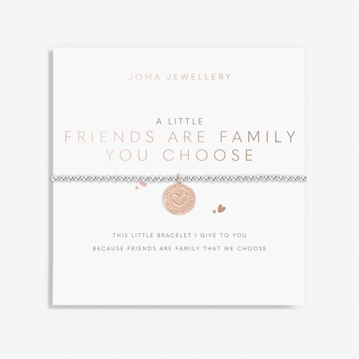 A Little 'Friends Are The Family You Choose' Bracelet in Silver Plating