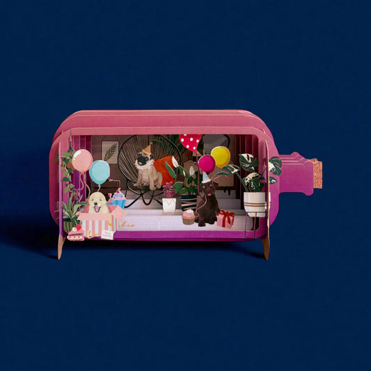 Alljoy Design Dogs Message In A Bottle Card