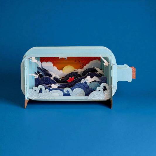 Alljoy Design Boat & Sea Message In A Bottle Card