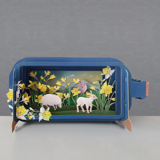 Alljoy Design Wales Sheep & Daffodils Message In A Bottle Card