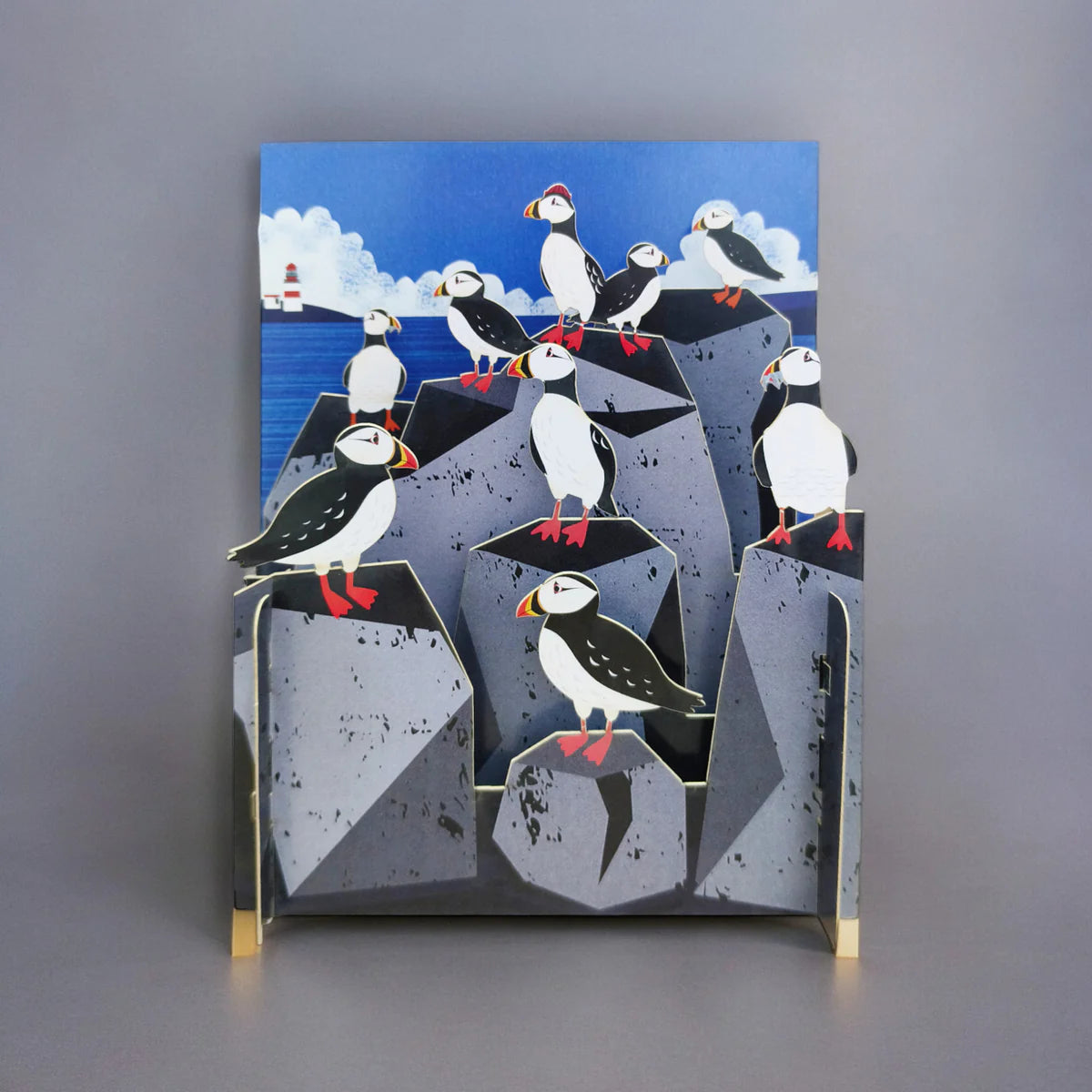 Alljoy Design Puffins & Lighthouse Miniature World Card