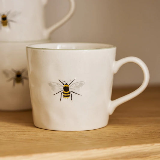 Bee Stoneware Dimpled Coffee Mug