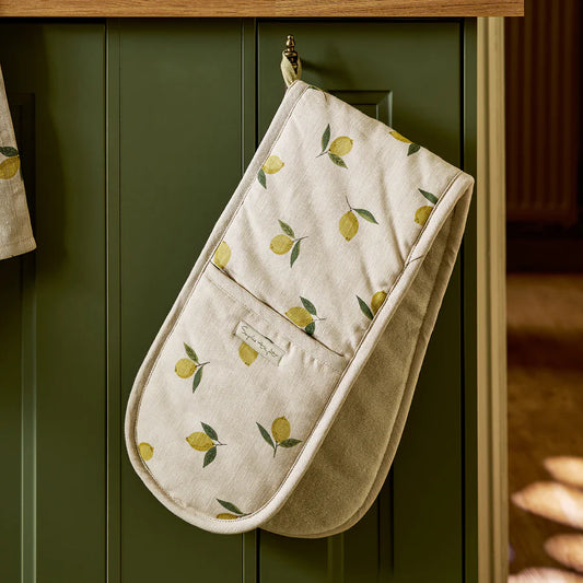 Sophie Allport Linen Double Oven Glove Lemons