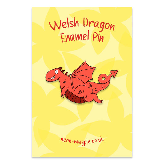 Neon Magpie Dragon Enamel Pin