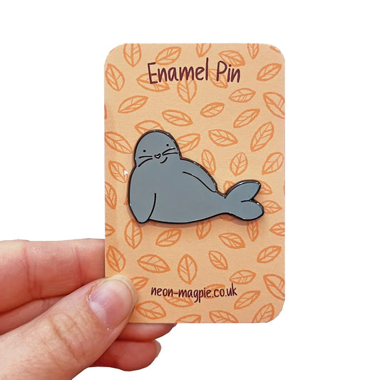 Neon Magpie Seal Enamel Pin