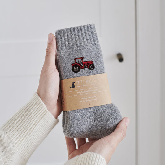 Sweet William Hare Countryside Tractor Wool Socks