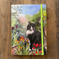 Cat and Tulips Large Notebook