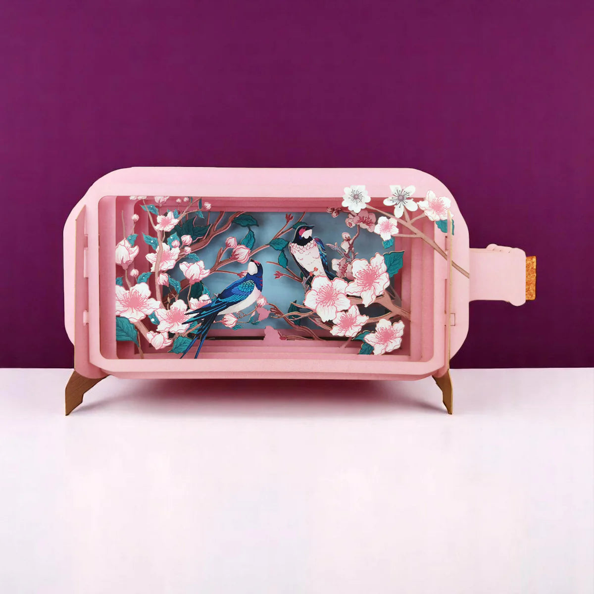 Alljoy Design Cherry Blossom Message In A Bottle Card