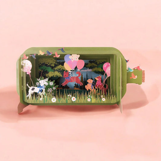 Alljoy Design Dogs & Balloons Message In A Bottle Card