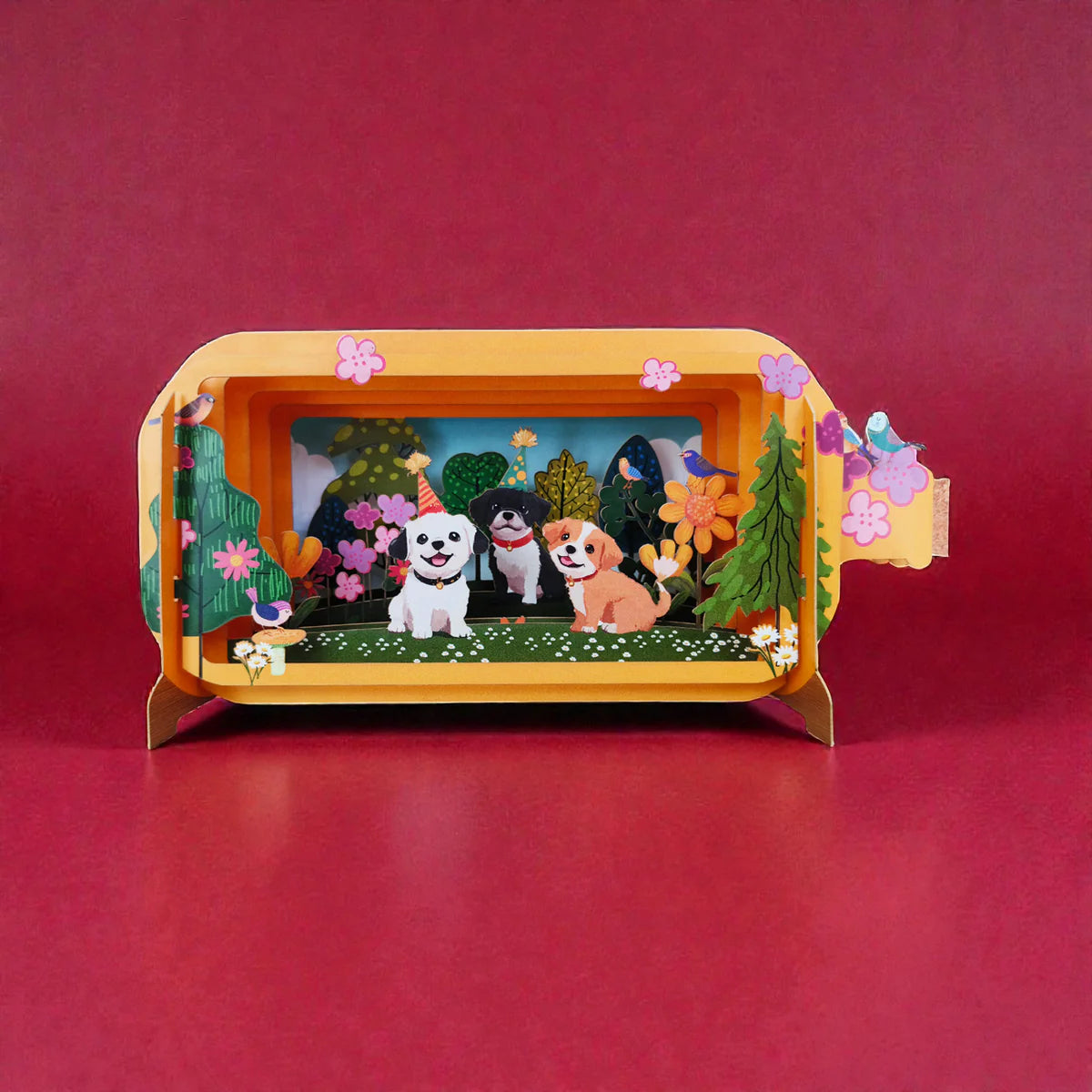 Alljoy Design Happy Dogs Message In A Bottle Card