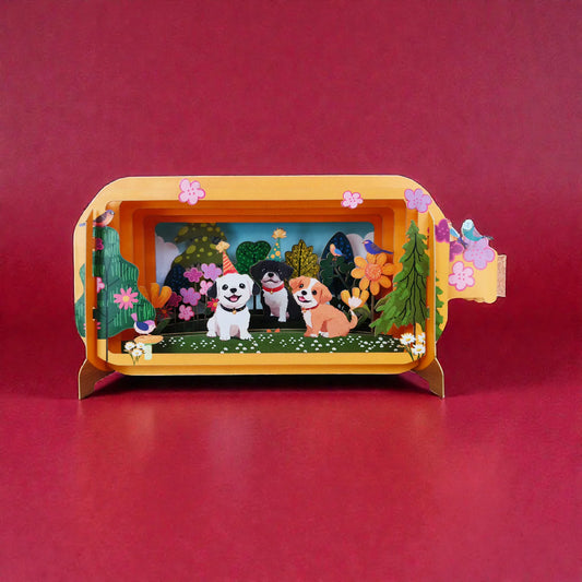 Alljoy Design Happy Dogs Message In A Bottle Card