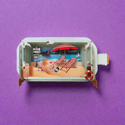 Alljoy Design Beach Holiday Message In A Bottle Card