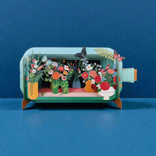 Alljoy Design Butterfly Flowers Message In A Bottle Card