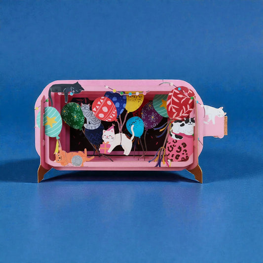 Alljoy Design Cats Celebration Message In A Bottle Card