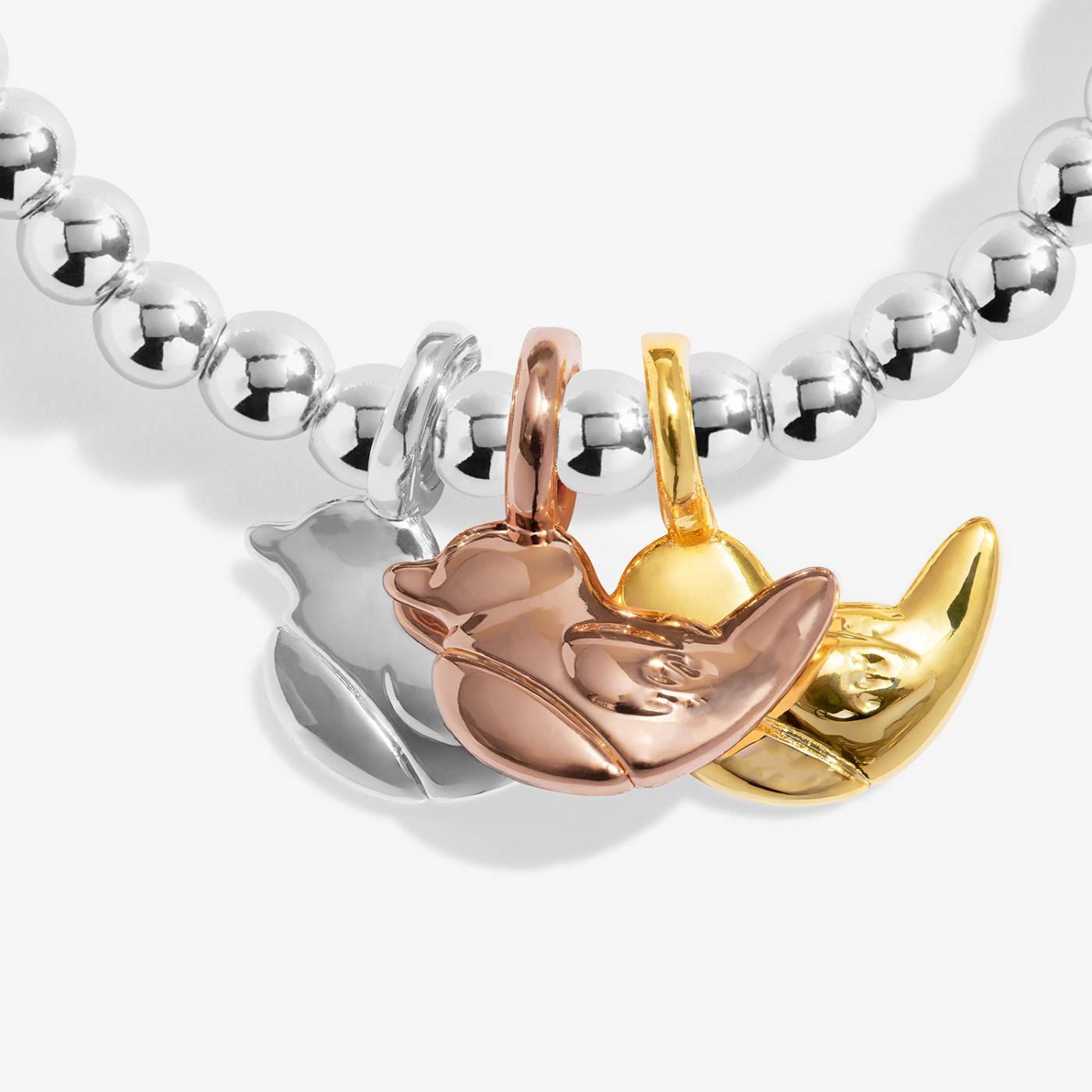 A Little Charmed Moments 'Robins Appear When Loved Ones Are Near' Bracelet In Silver, Gold, and Rose Gold Plating