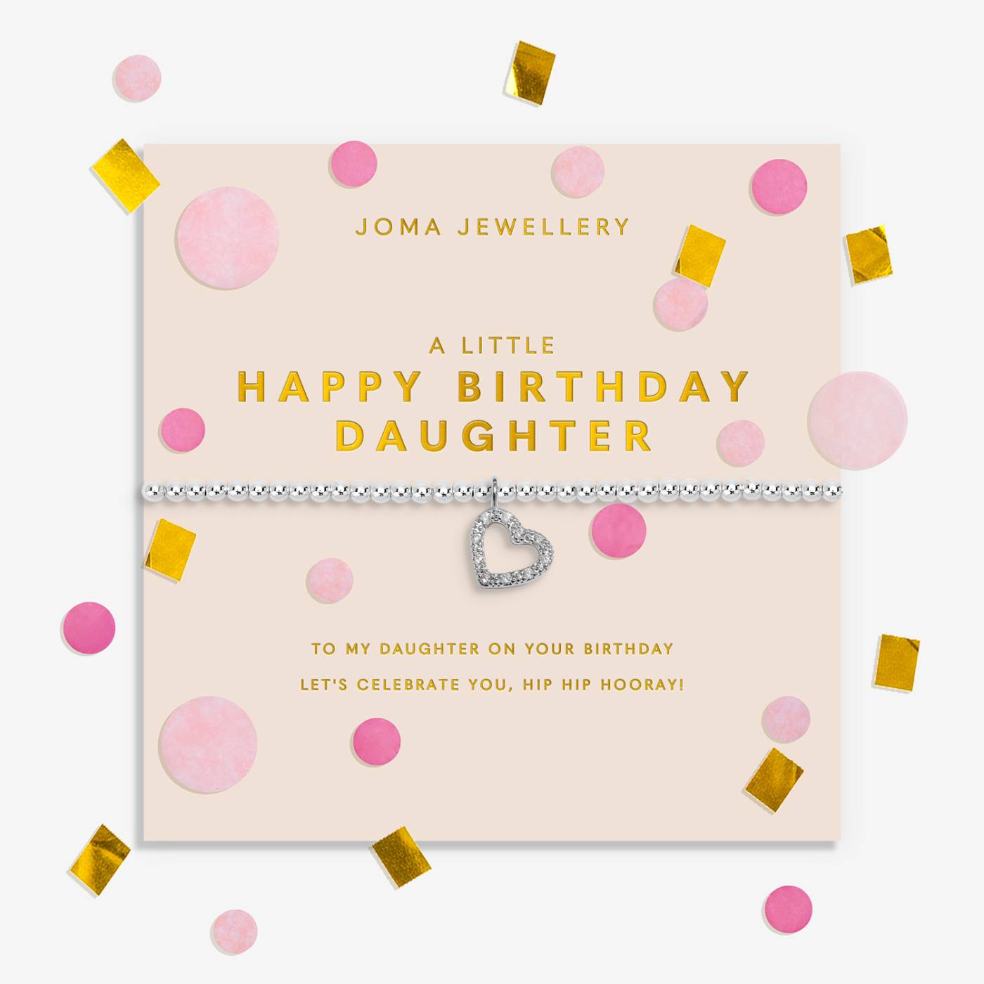 Confetti A Little 'Happy Birthday Daughter' Bracelet In Silver Plating