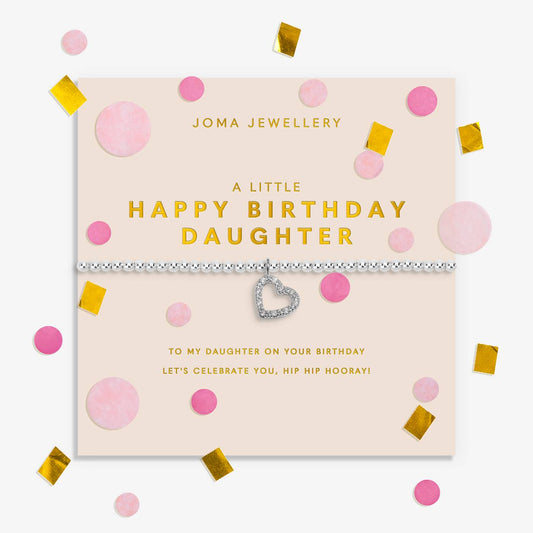Confetti A Little 'Happy Birthday Daughter' Bracelet In Silver Plating