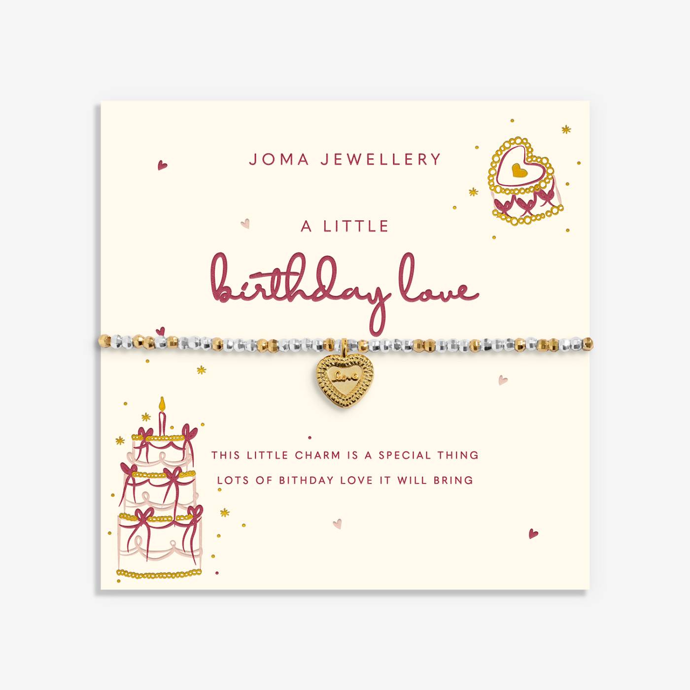 Little Stories 'Birthday Love' Bracelet In Silver and Gold Plating