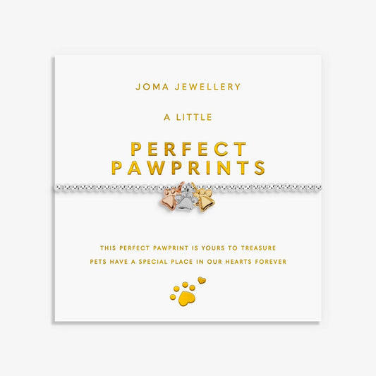A Little Charmed Moments 'Perfect Paw Print' Bracelet In Silver, Gold, and Rose Gold Plating