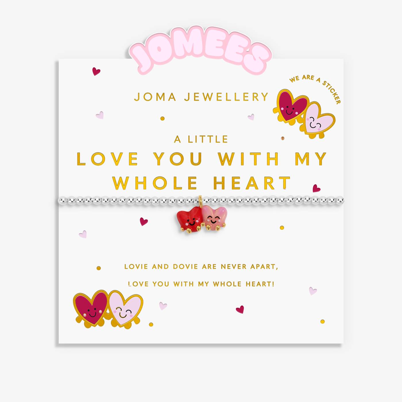 Kids' A Little Jomees 'Love You With My Whole Heart' Bracelet In Silver and Gold Plating