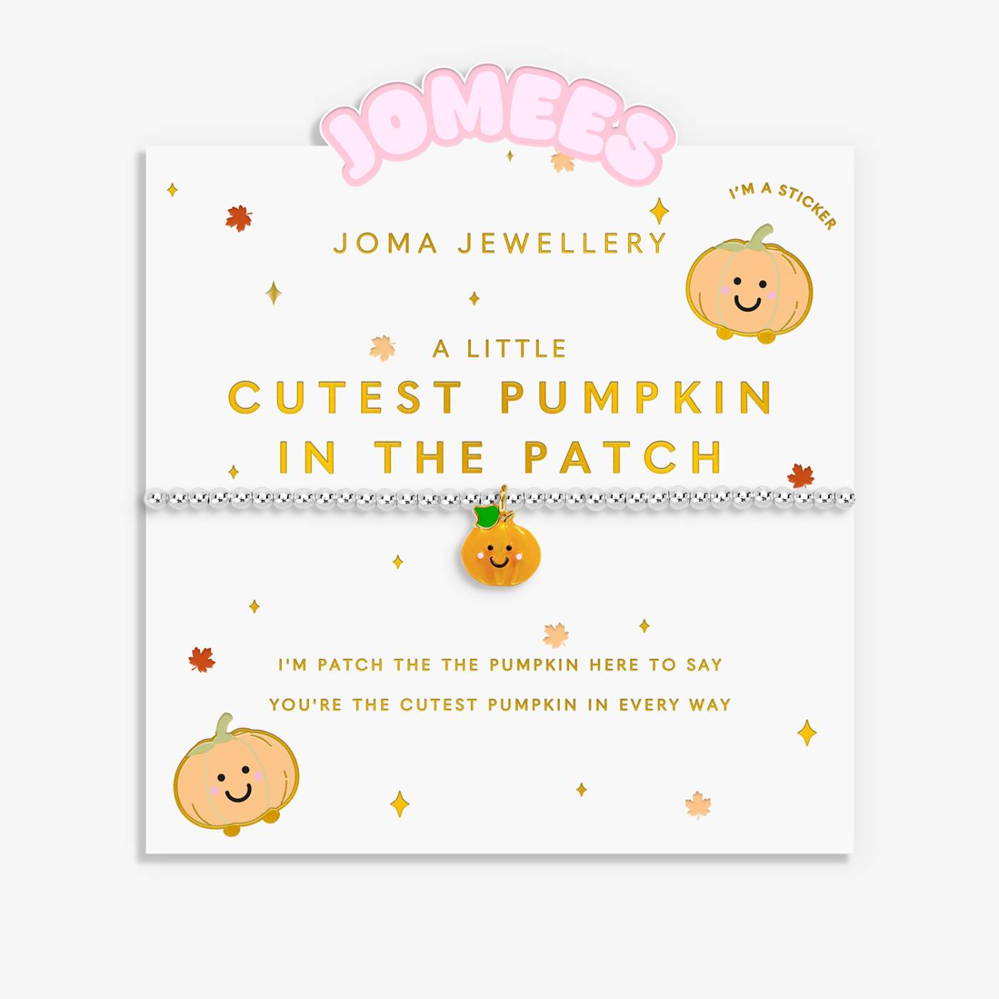 Kids' A Little Jomees 'Cutest Pumpkin In The Patch' Bracelet In Silver and Gold Plating