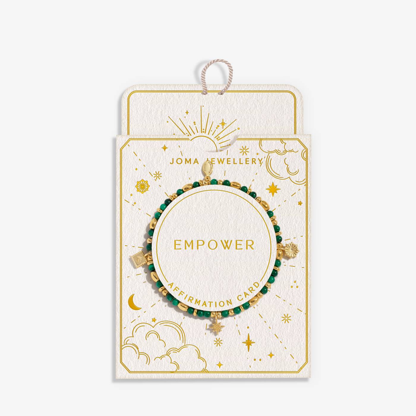 Affirmation Card 'Empower' Bracelet In Gold Plating