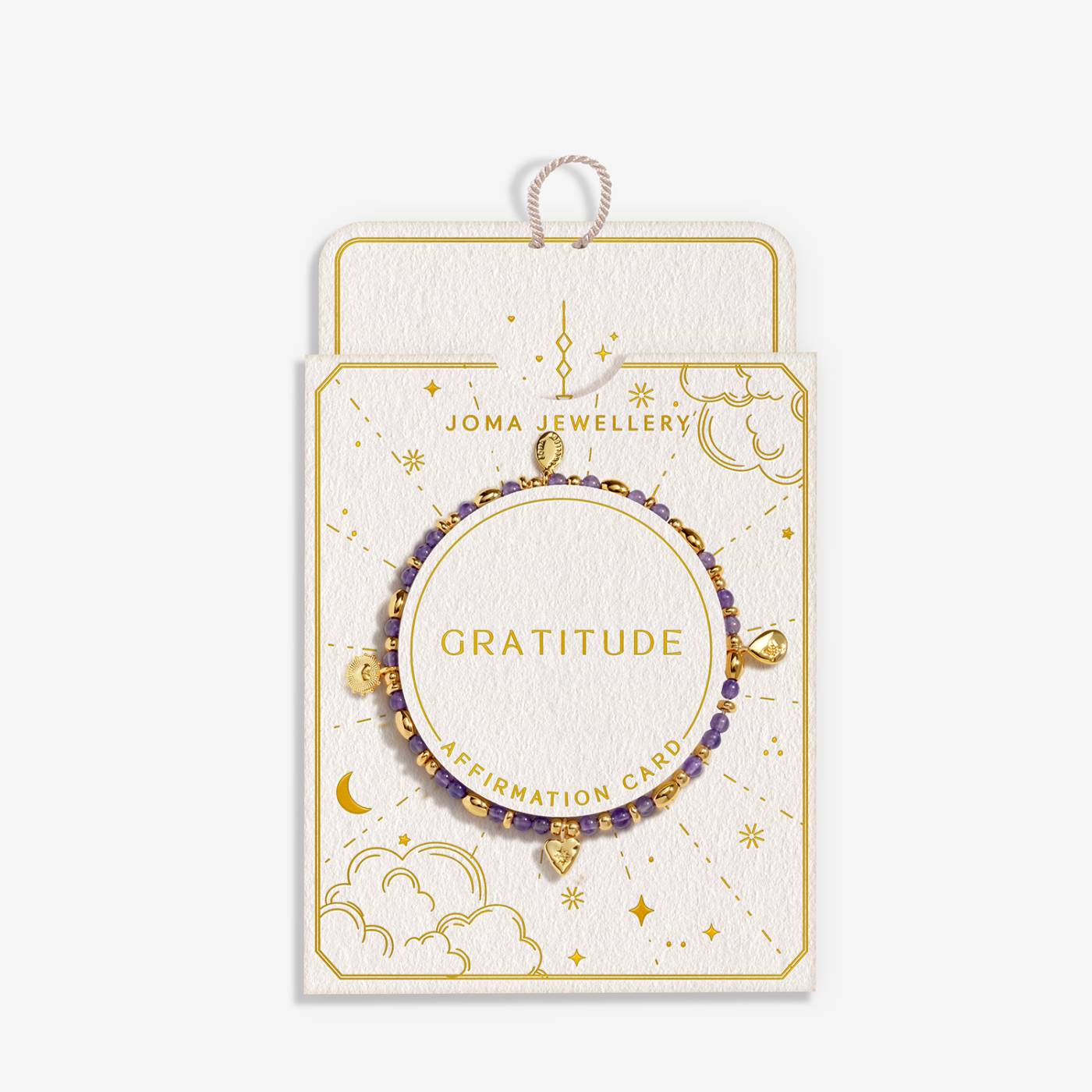 Affirmation Card 'Gratitude' Bracelet In Gold Plating