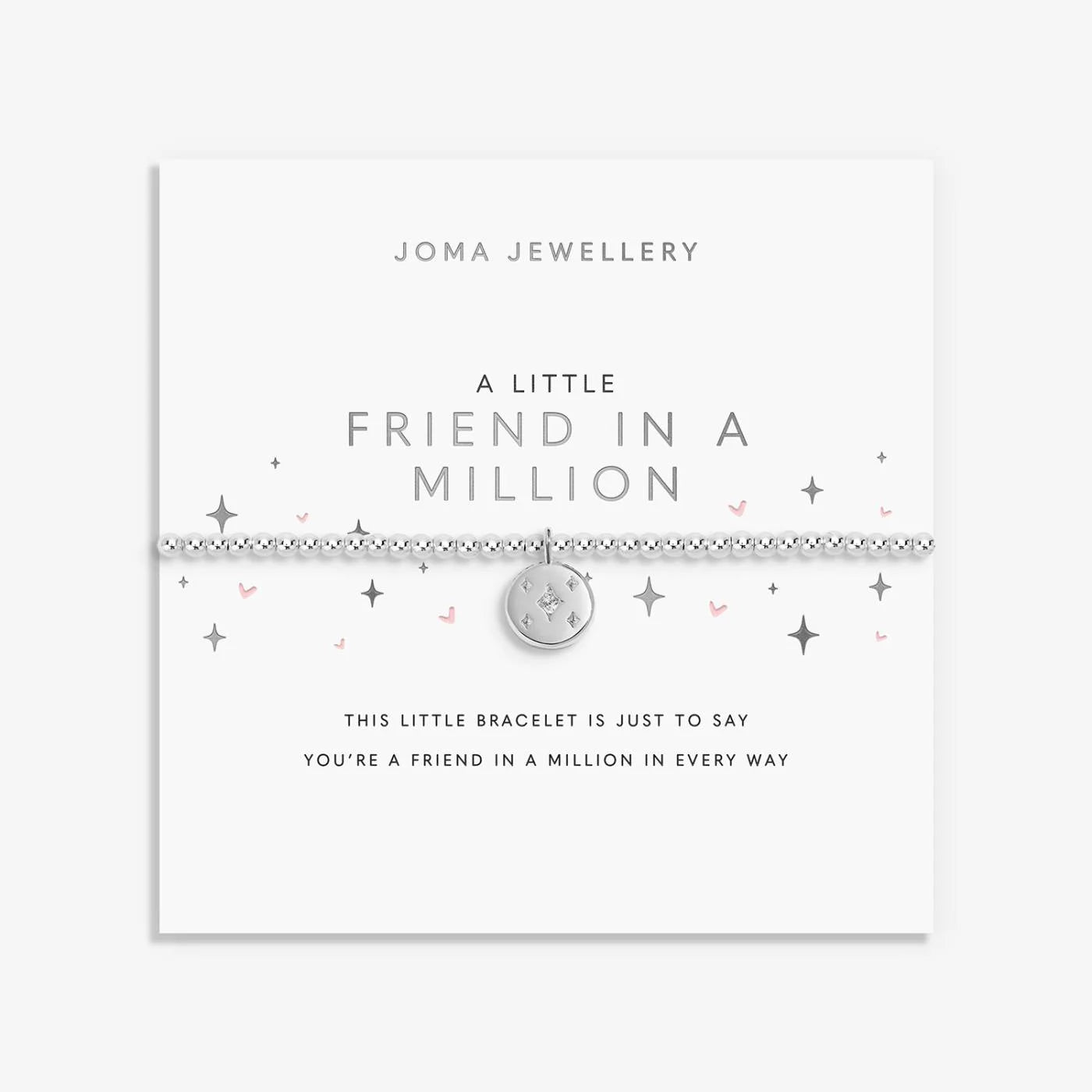 A Little 'Friend In A Million' Bracelet In Silver Plating
