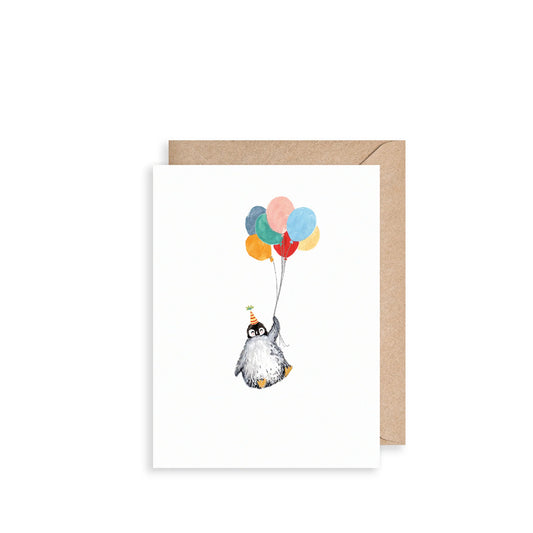 Louise Mulgrew Penguins And Balloons Mini Card
