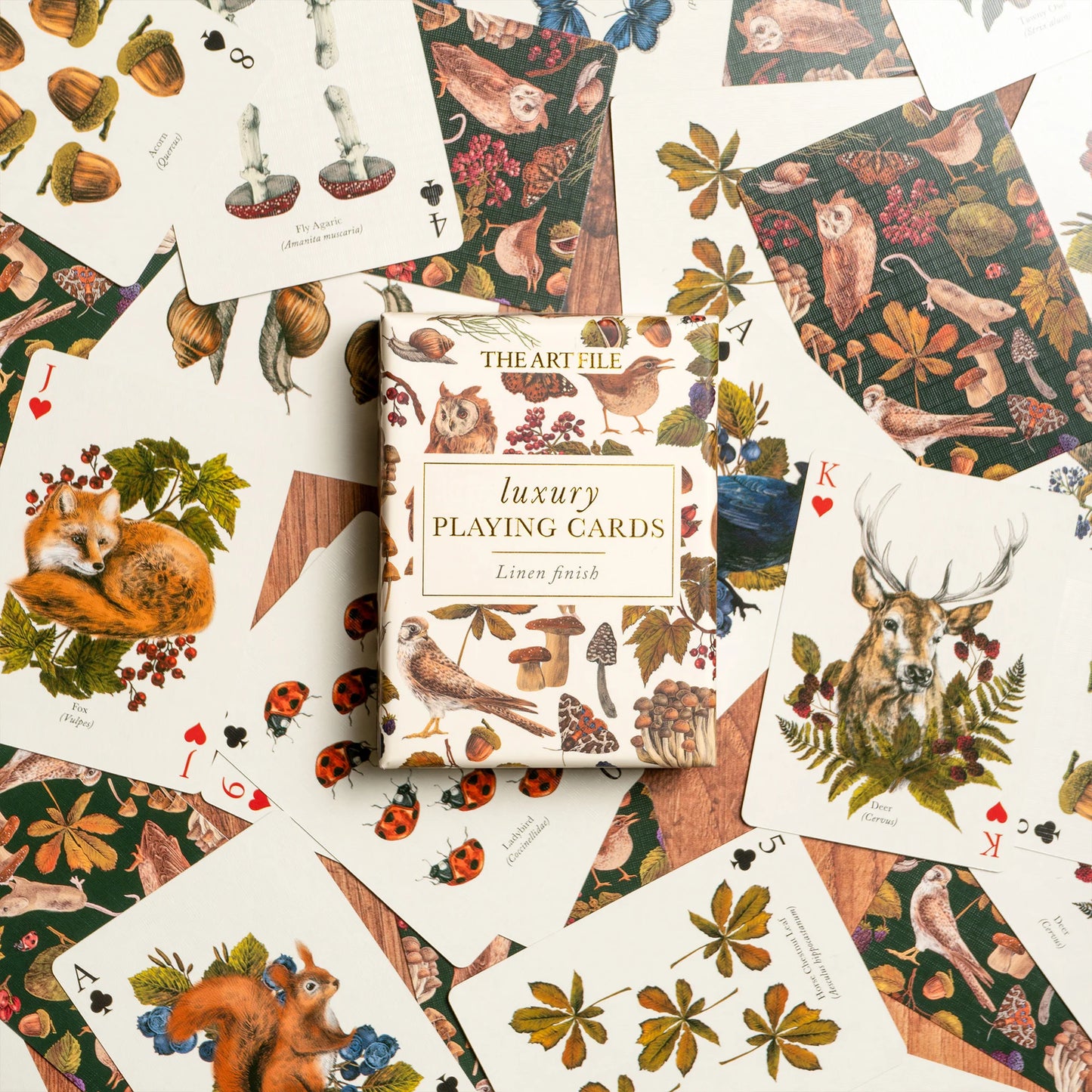 The Art File Woodland-Themed Luxury Playing Cards