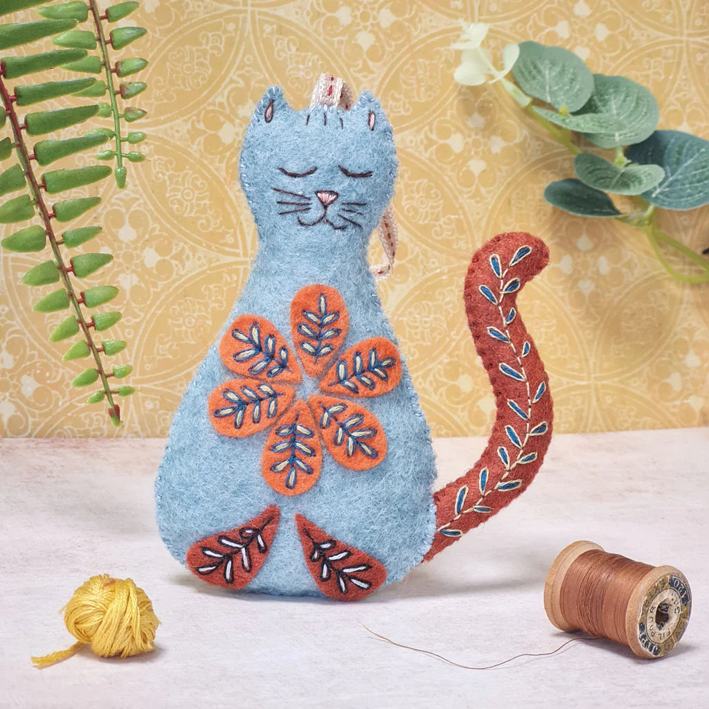 Corinne Lapierre  Folk Embroidered Cat Felt Craft Mini Kit