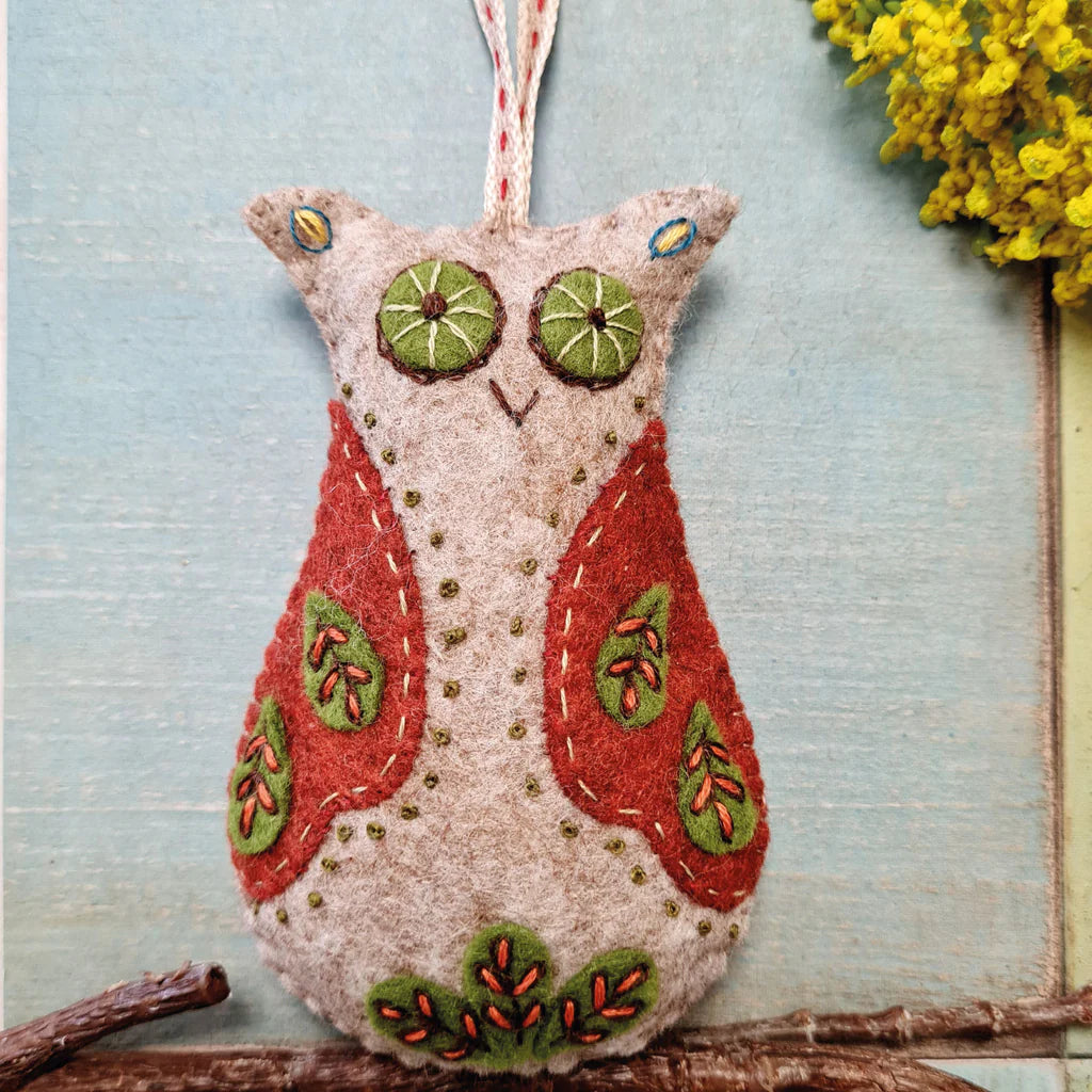 Folk Embroidered Owl Felt Craft Mini Kit