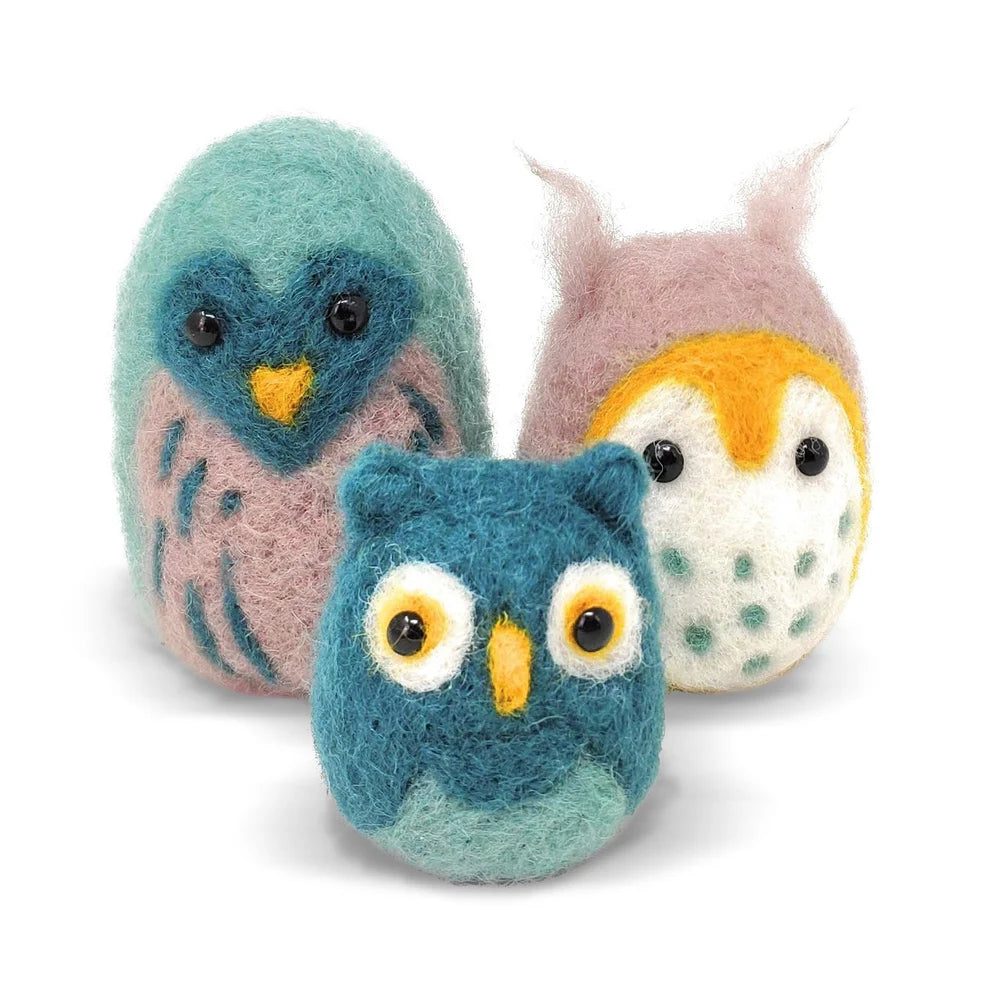 Owl Family Needle Felting Kit