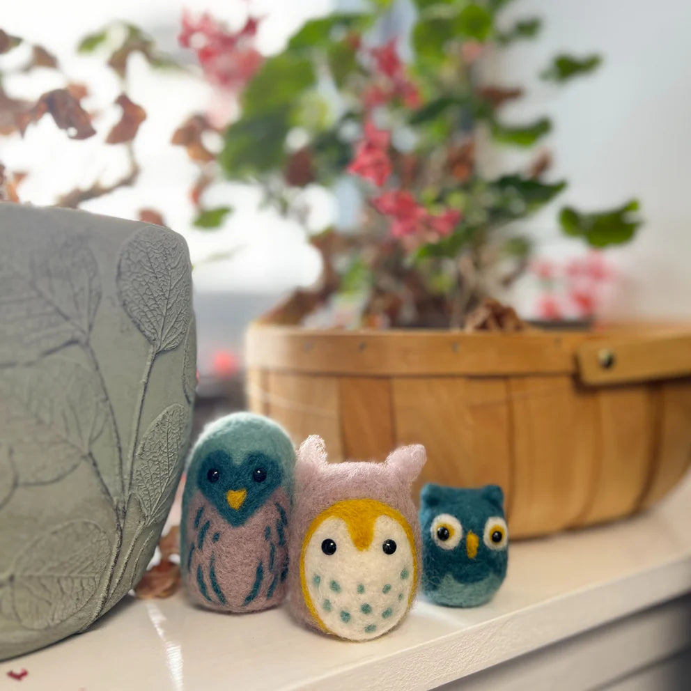 Owl Family Needle Felting Kit