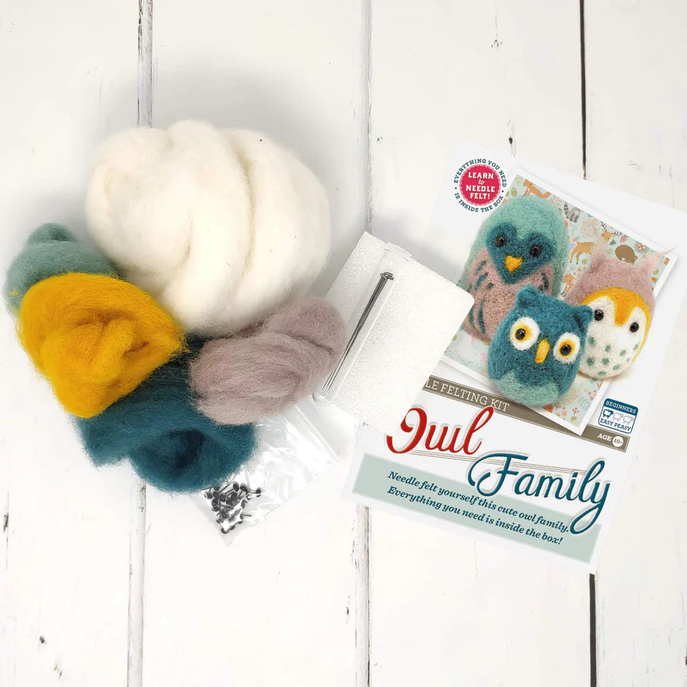 Owl Family Needle Felting Kit