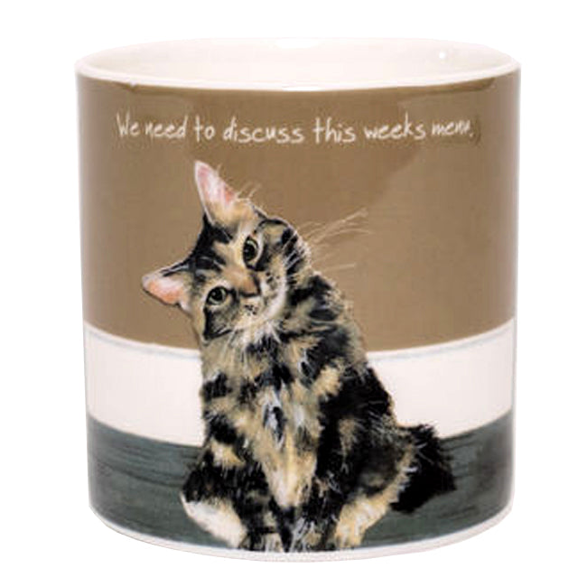 Tabby Cat China Mug - “Menu”