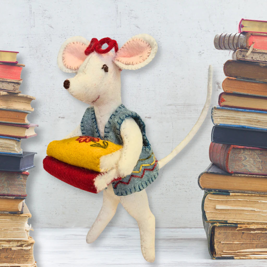 Wool Mix Felt Craft Kit Little Mouse, the Librarian