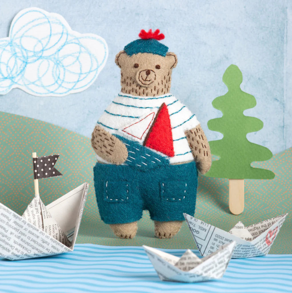 Wool Mix Felt Craft Kit Marcel, the Sailor Bear