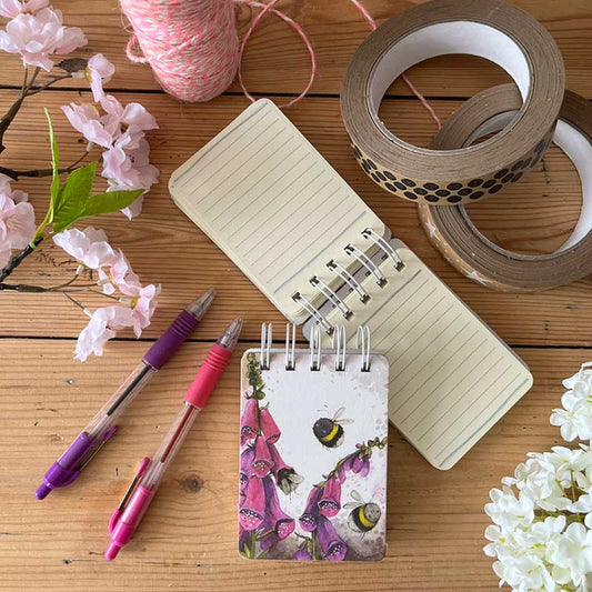 Bees & Foxgloves Spiral Notepad