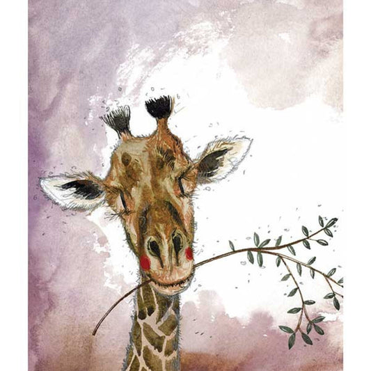 Giraffe and Branch Art Print