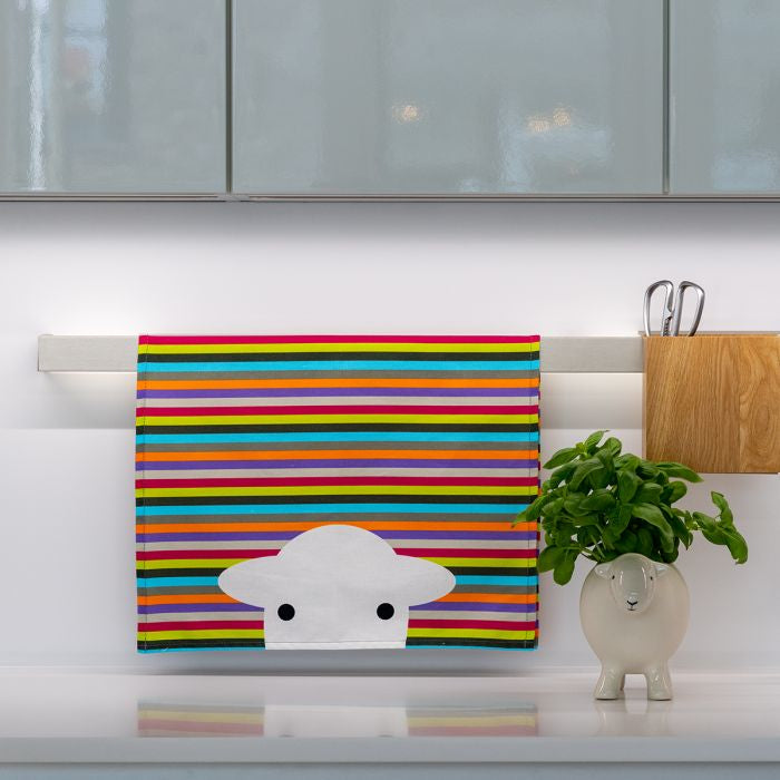 Peep Tea Stripe Tea Towel