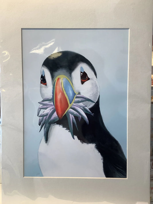 Mounted Stuffin' Puffin Print