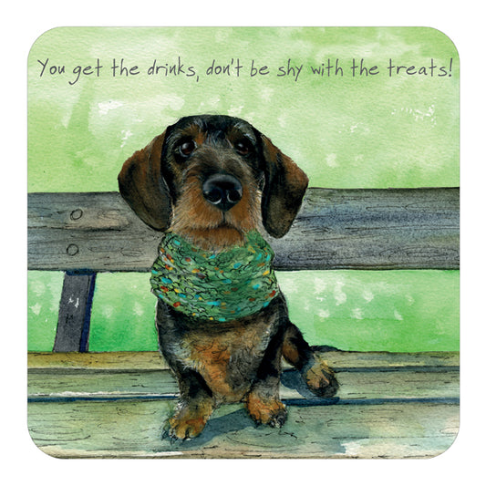 Wirehair Dachshund Coaster | Little Dog Laughed