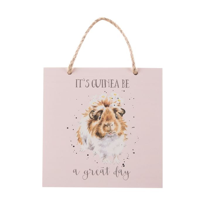 'Guinea be a Great Day’ Guinea Pig Wooden Plaque Wrendale Designs