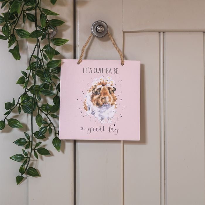 'Guinea be a Great Day’ Guinea Pig Wooden Plaque Wrendale Designs