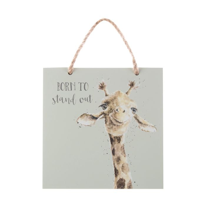 Born to Stand Out Giraffe Wooden Wrendale Plaque