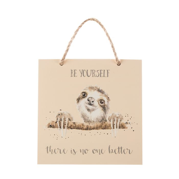 Be Yourself Sloth Wooden Wrendale Plaque