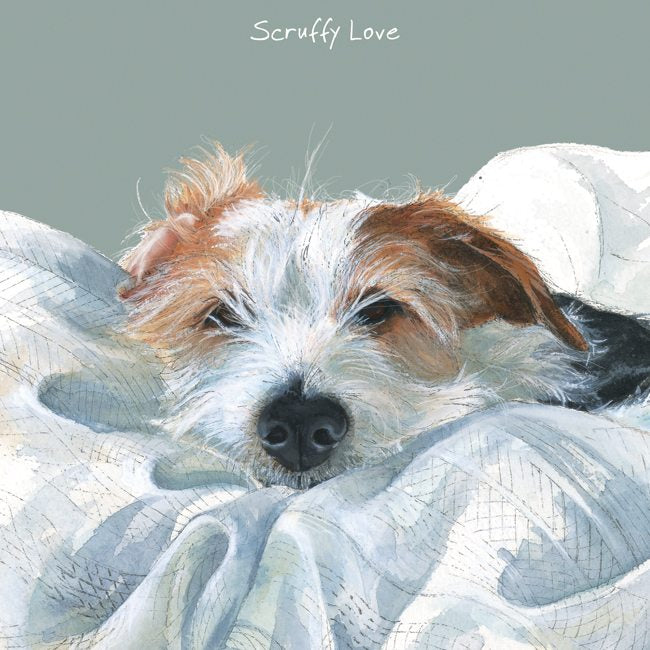 Wire Hair JR Dog Greeting Card – Scruffy Love | The Little Dog Laughed